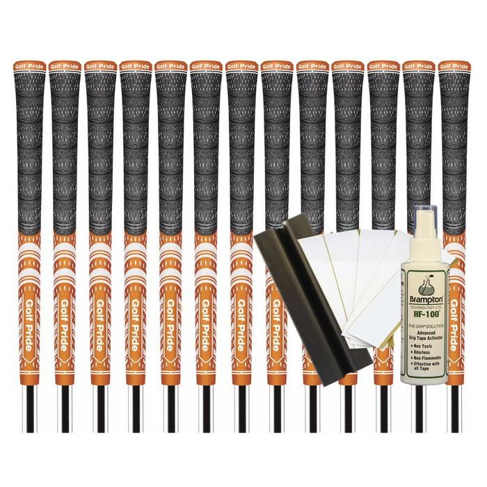 Golf Pride MCC TEAMS (New Decade) Midsize Grip - DARK ORANGE/WHITE (13pcs + Golf Grip Kit)