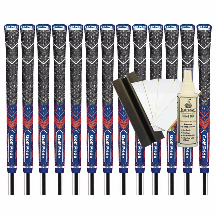 Golf Pride MCC Plus4 *TEAMS* Standard Grip (Navy/Orange) - 13pcs + Golf Grip Kit